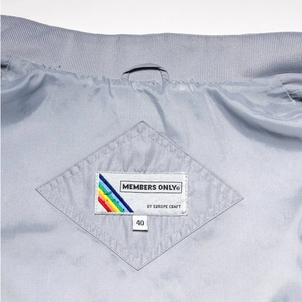 Members Only Vintage Gray Racer Jacket - Picture 7 of 9
